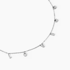 Collier Argent Blanc Deep In Love Oxyde De Zirconium