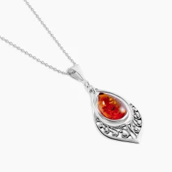 Collier Argent Blanc Doralyn Ambre