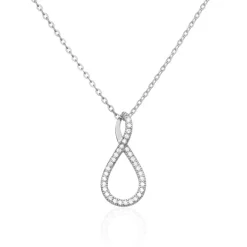 Collier Argent Blanc Eileen Oxyde De Zirconium