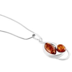 Collier Argent Blanc Hailey Ambre