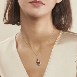 Collier Argent Blanc Hailey Ambre
