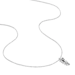 Collier Argent Blanc Jade Oxydes De Zirconium