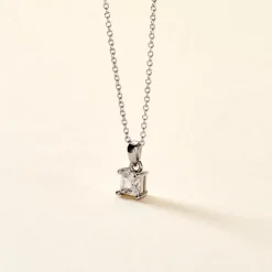 Collier Argent Blanc Jenah Oxyde De Zirconium