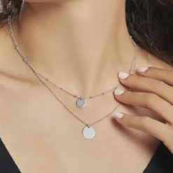 Collier Argent Blanc Mireio