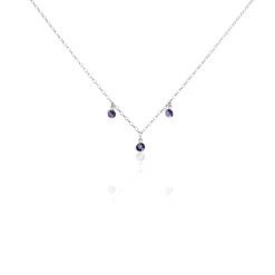 Collier Argent Blanc Muireall Oxydes De Zirconium