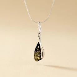 Collier Argent Blanc Odilon Ambre