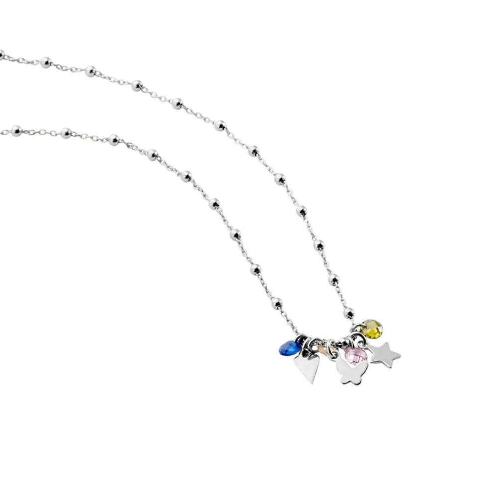 Collier Argent Blanc Paulino Pierres Artificelles