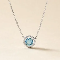 Collier Argent Blanc Rio Copacabana Oxyde De Zirconium