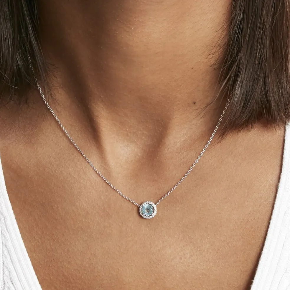 Collier Argent Blanc Rio Copacabana Oxyde De Zirconium