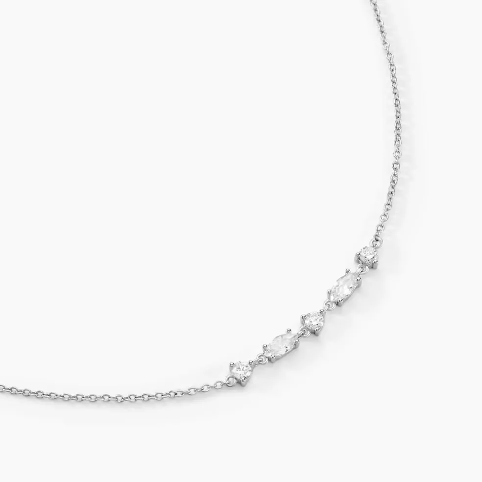 Collier Argent Blanc Shiny Nights Oxyde De Zirconium