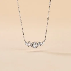 Collier Argent Blanc Winter Sweetness Oxyde De Zirconium