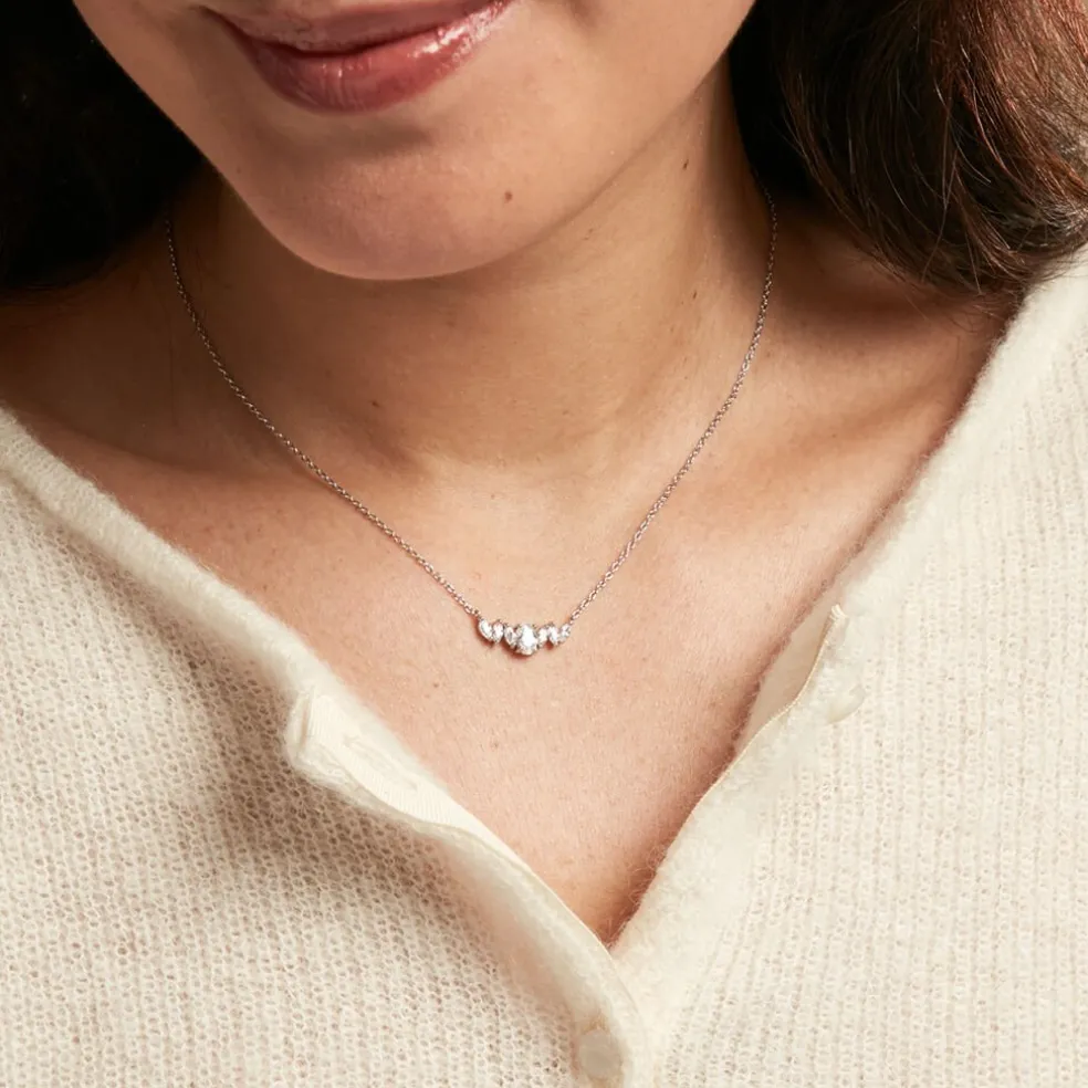 Collier Argent Blanc Winter Sweetness Oxyde De Zirconium