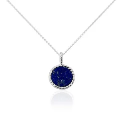 Collier Argent Blanc Zea Lapis Lazulis