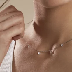 Collier Argent Collie Argent Blanc Oxyde