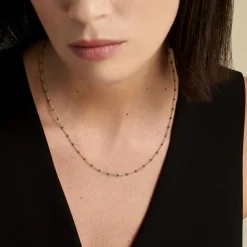 Collier Argent Dore Polka