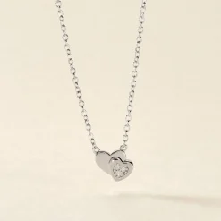 Collier Argent Dounyo Oxydes De Zirconium