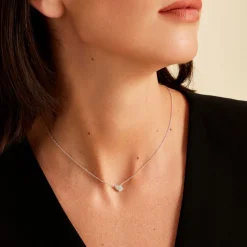 Collier Argent Dounyo Oxydes De Zirconium