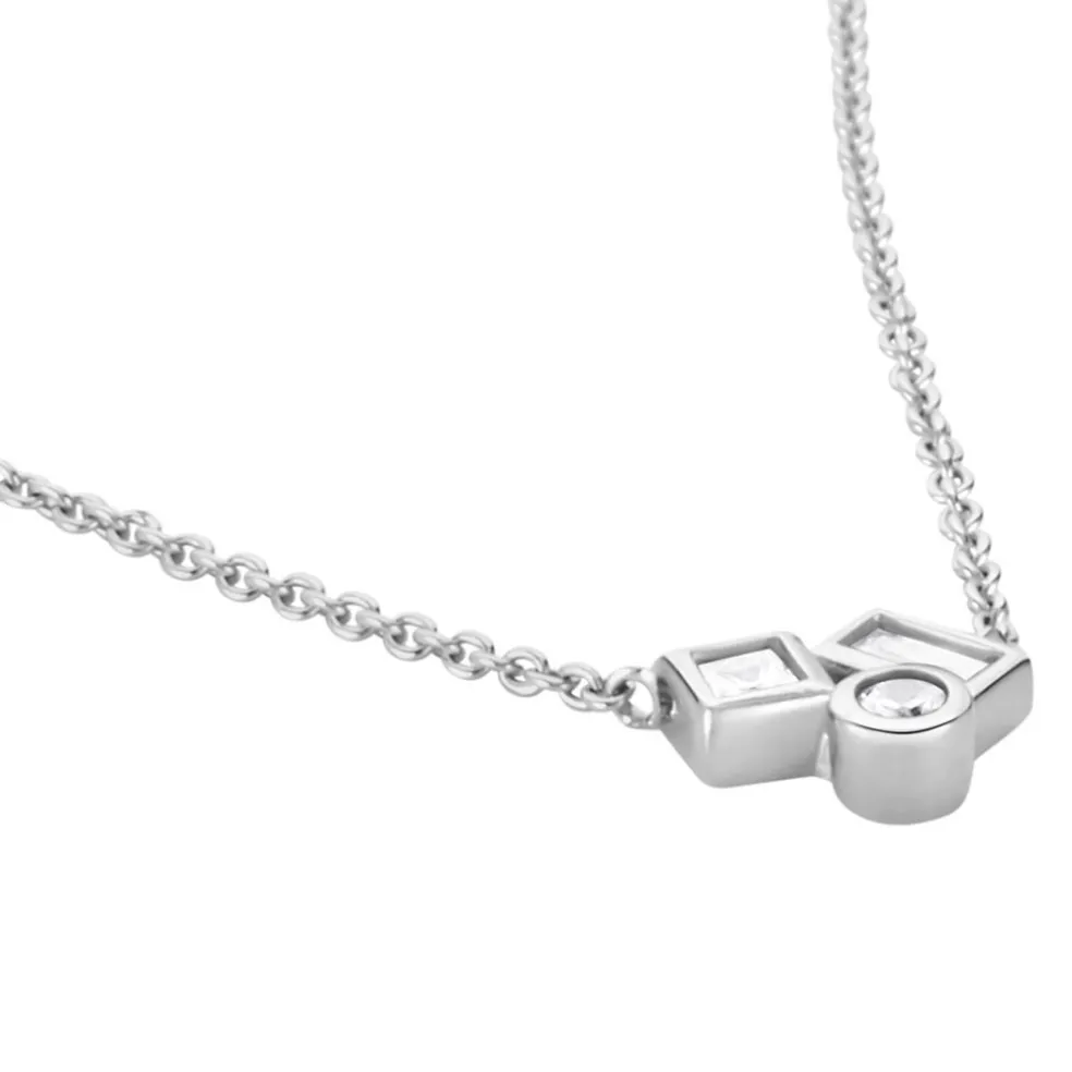 Collier Argent Duredle Oxydes De Zirconium