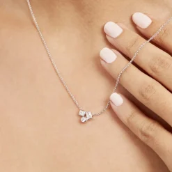 Collier Argent Duredle Oxydes De Zirconium