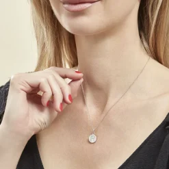 Collier Argent Eugenien Oxydes De Zirconium