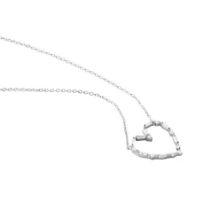 Collier Argent Gaucher Oxydes De Zirconium