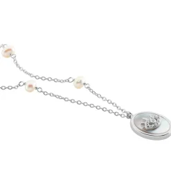 Collier Argent Glad Perles De Culture Nacre Oxydes De Zirconium