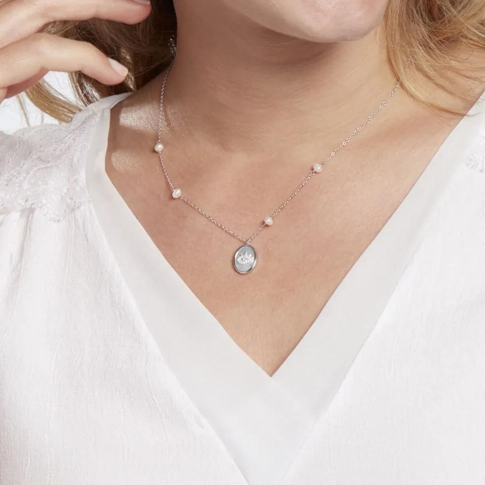 Collier Argent Glad Perles De Culture Nacre Oxydes De Zirconium