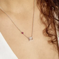 Collier Argent Gurvana Oxydes De Zirconium