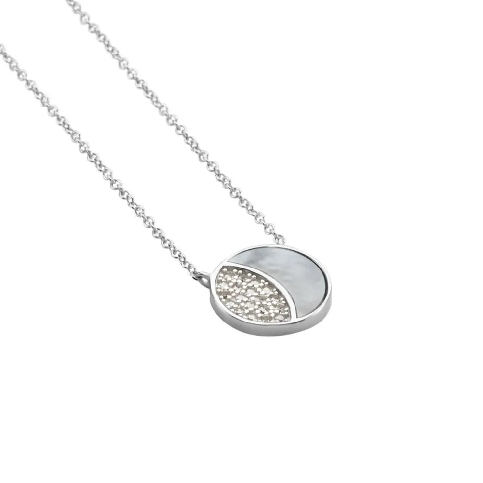 Collier Argent Haile Oxydes De Zirconium