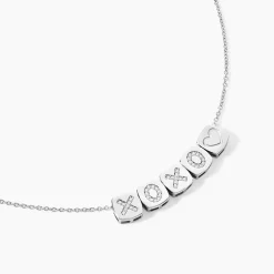 Collier Argent Hendrick Cubes Oxydes De Zirconium