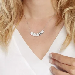 Collier Argent Hendrick Cubes Oxydes De Zirconium