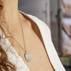 Collier Argent Henrick Oxydes De Zirconium