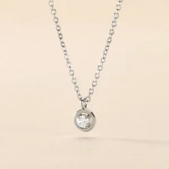 Collier Argent Laureto Oxydes De Zirconium