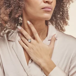 Collier Argent Mechtelt Oxydes De Zirconium