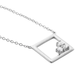 Collier Argent Mettild Oxydes De Zirconium