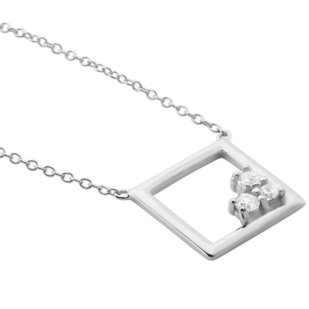 Collier Argent Mettild Oxydes De Zirconium