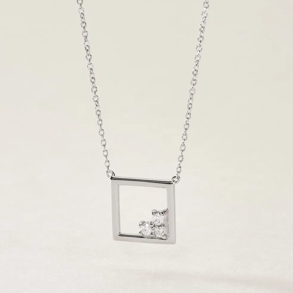 Collier Argent Mettild Oxydes De Zirconium