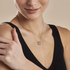 Collier Argent Mettild Oxydes De Zirconium