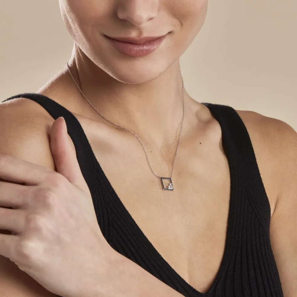 Collier Argent Mettild Oxydes De Zirconium