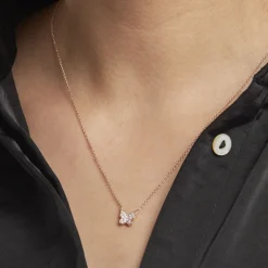 Collier Argent Rose Anne-lise Oxyde De Zirconium