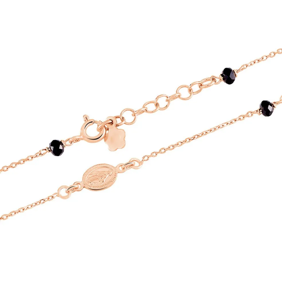 Collier Argent Rose Cirola Croix Vierge