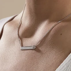 Collier Argent Rosule Oxydes De Zirconium