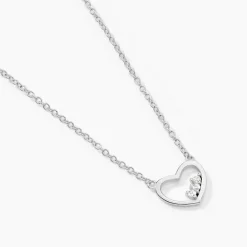 Collier Argent Shelan Oxydes De Zirconium