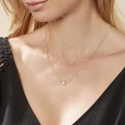 Collier Argent Shelan Oxydes De Zirconium