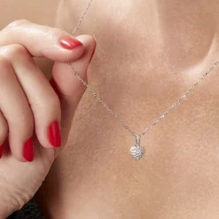 Collier Argent Sido Oxydes De Zirconium