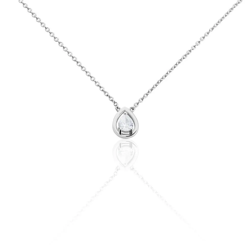 Collier Argent Temusio Oxydes De Zirconium