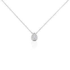 Collier Argent Tricoria Oxydes De Zirconium