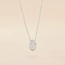 Collier Argent Tricoria Oxydes De Zirconium