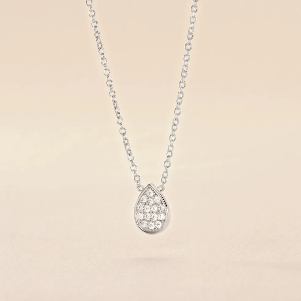 Collier Argent Tricoria Oxydes De Zirconium