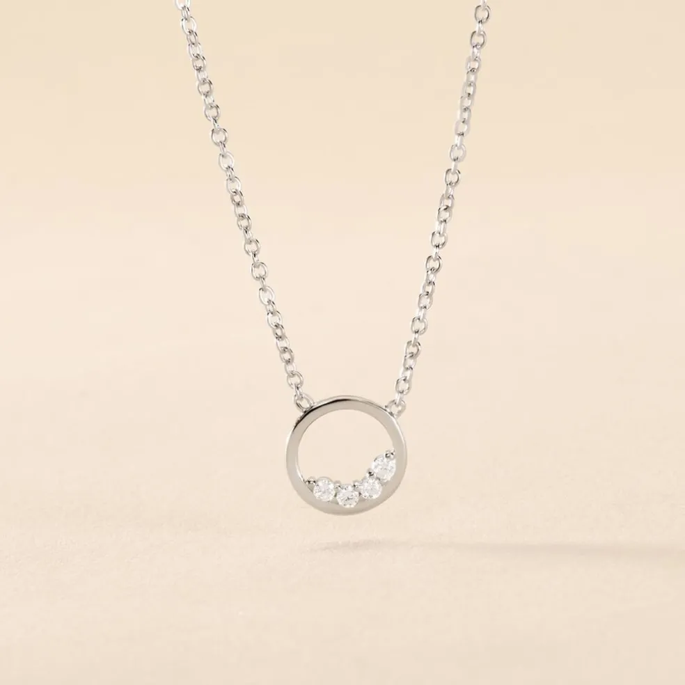 Collier Argent Vivence Oxydes De Zirconium